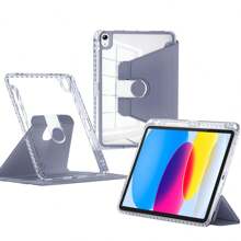 可旋转外壳兼容 iPad Pro 11 兼容 iPad 7/8/9th 10.2 10th 10.9 Air 4 5 5/6th Air 2 9.7 Air 3 Pro 10.5 Pro 12.9 4/5/6th 保护套 - 紫色 - 查看 12