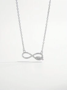 1件經典優雅時尚的925純銀8字無限符號吊墜項鍊,配以人工鋯石,適合女性約會、派對、宴會及日常佩戴,展現魅力,是一份禮物