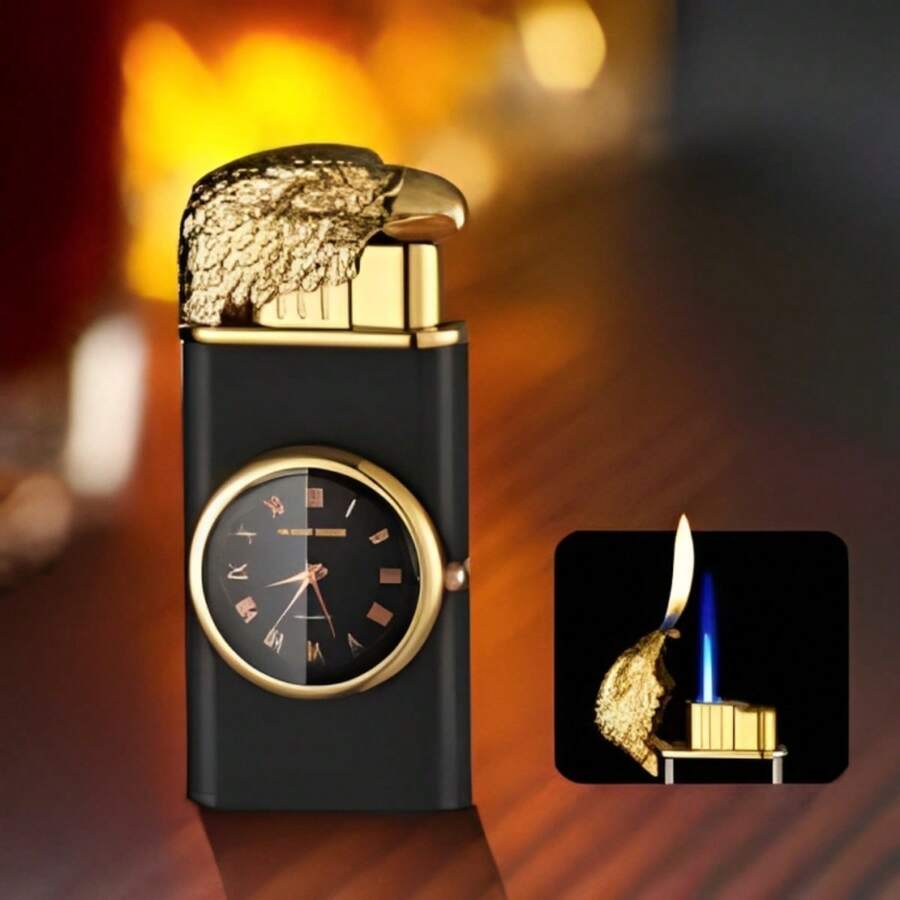 Encendedor Águila Con Reloj - Negro - Ver 1