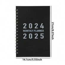 1 Miếng 2024-2025 Hàng tháng Người dự định Đen Và Trắng Không thấm nước Che phủ 24 Tháng Văn phòng Người dự định Thời gian Sự quản lý Cá nhân Chương trình nghị sự Đến Sắp xếp 27 tờ - Đen và trắng - Xem 3