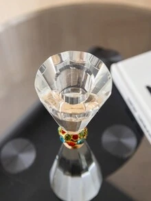 1 件簡約透明水晶底燭台餐桌客廳裝飾裝飾品 - 無色 - 查看 3