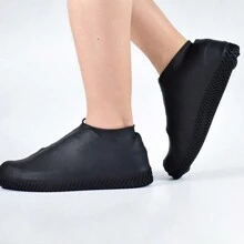 1双，S/M/L码，橡胶雨靴套，户外硅胶防水鞋套，雨天鞋套，可重复使用防滑雨靴套，保持干爽防护，男女通用防水鞋套！户外雨天鞋套，硅胶骑行户外防水防污雨靴套，可重复使用防尘套，防水加厚防滑耐磨鞋套（黑色），可爱小物，鞋架，收纳神器，毕业典礼，毕业典礼，祝贺毕业生，恭喜毕业生，优秀毕业生，毕业派对 - 黑色 - 查看 4