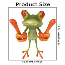 8入組有趣的青蛙貼紙蛙紋壁貼創意動物貼紙可拆卸3d新奇壁貼自粘大眼青蛙壁畫,適用於汽車窗戶門戶家庭客廳 - 綠色 - 查看 7