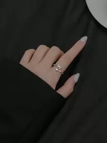 FOREVER QUEEN S925 Sterling Silver Adjustable Initial Rings Personalized Capital Letter Stackable Alphabet English Name Initial Letter Rings Jewelry Gifts For Women Teen Girls Birthday Valentine Day - Silver - View 6