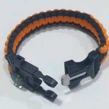 1 Thiết bị dây leo núi & thoát hiểm 4 trong 1 ngoài trời với dây dù 7 lõi, còi, vòng tay bện la bàn sinh tồn (Không có đá lửa) Dụng cụ cắm trại - trái cam - Xem 10