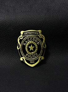 1入復古青銅色遊戲周邊警察局胸針,浣熊市探員徽章飾品 - 銅色 - 查看 4