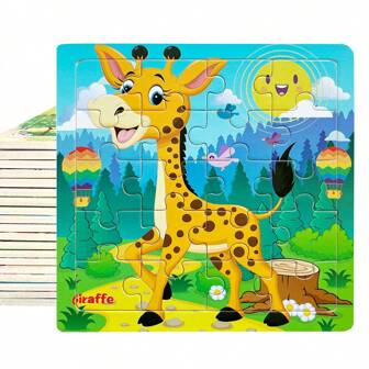 1pc 14.7cm/5.79in Wooden Puzzle Cartoon Animals Giraffe Pattern Jigsaw Puzzles Game Kids Educational Learning Toys For Children Jigsaw Puzzle,Puzzle,Puzzles,Inset Puzzle,Puzzle Jigsaw,Wood Animal,Puzzle,Games,Wooden Toys,Puzzle,Puzzles,Puzzle Kids,Puzzle,Kids Toys,Games