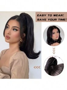 nimoki 18-Inch Synthetic Fiber Ponytail Hair Extension, High Strength Fiber Wig, Clip-In Style (Dark Brown) - Dark Brown - View 4