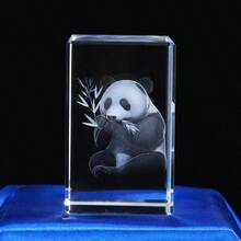 3d 水晶雕刻動物系列熊貓水晶擺件作為朋友和孩子的旅行紀念品 - panda - 查看 1