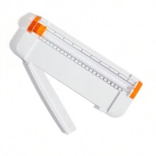 1入組A4紙張切割機，鈦金屬直切紙張修剪器，側邊尺規，適用於剪報、手工藝品、紙張、優惠券、標籤、額卡等 - 橘色 - 查看 9