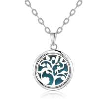 1入組香氛分配器芳香療法精油項鏈,不刺穿的圓形吊墜,適合日常穿著(隨機贈送墊片)