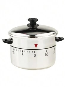 Silver 60-Minute Mechanical Kitchen Timer Reminder For Countdown & Time Management, Ideal For Students - Silver - View 2