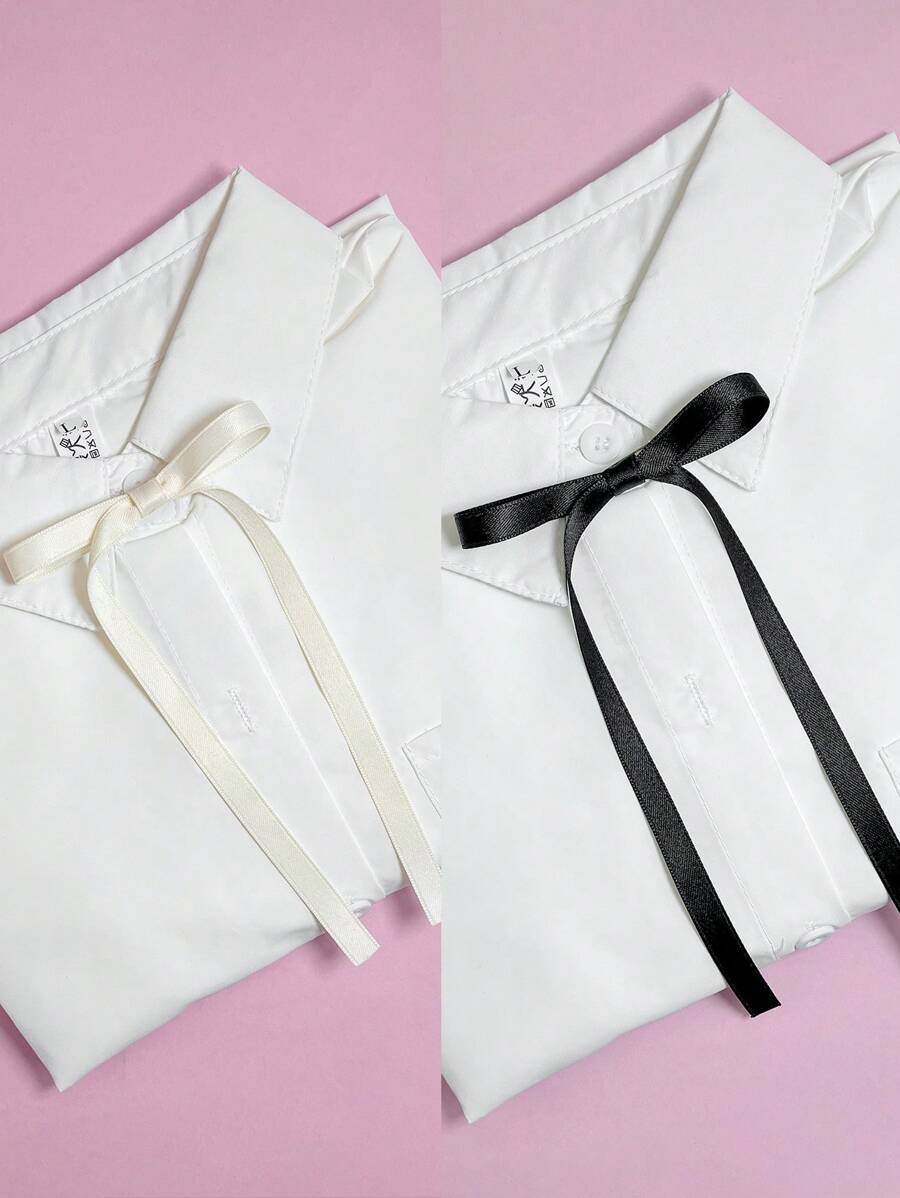 1 件黑色甜酷蝴蝶結形狀胸針,2000 年代風格,適合女孩日常校服,搭配休閒服裝 - 黑色 - 查看 1