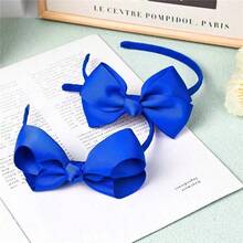 14 件/套女孩蝴蝶結髮飾學校髮飾髮飾蝴蝶結髮夾頭帶髮帶套裝適合青少年女孩兒童 - 藍色 - 查看 4