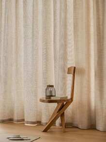 1 Peça Cortina Européia Retro Semi-transparente De Linho, Toque Suave, Cai Naturalmente E Protege Sua Privacidade Para Quarto, Sala De Estar, Cozinha E Varanda