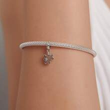 bamoer 1入組925純銀海螺吊墜珠寶雙心吊墜，女性手鍊項鍊DIY配件婚禮新娘珠寶 - 銀色 - 查看 3