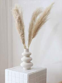 1pc White Ceramic Flower Vase For Living Room Decoration, Vintage Style Rose Shaped Block, Suitable For Fresh & Artificial Flowers, Home Decoration Glass Vase