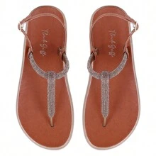 Women Flat Sandals - 金色 - 查看 4