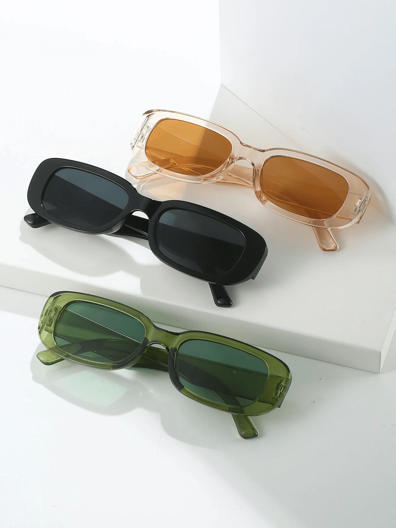 3pcs Retro Small Square Frame Fashion Glasses For Teenagers, Unisex, Fashionable Street Photography Shades - Multicolor - View 1