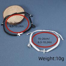 2入組時尚黑白手編手鍊套裝,適用於情侶禮物 - 彩色 - 查看 6