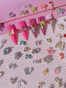 New Arrival Alloy & Rhinestone Nail Art Decoration With Bowknot & Bear Design, Mixed Style & Super Sparkle - Multicolor - View 2