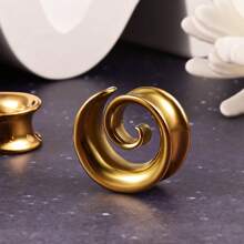 2 Piezas Tapones De Silla De Expansión De Orejas Y Túneles Con Diseño De Caracol, Calibradores Para Agujeros En Las Orejas, Estirador De Acero Inoxidable, Joyería De Piercing Corporal