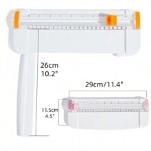 1入組A4紙張切割機，鈦金屬直切紙張修剪器，側邊尺規，適用於剪報、手工藝品、紙張、優惠券、標籤、額卡等 - 橘色 - 查看 8