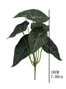 1入組人造塑料竹葉棕櫚葉,7葉枝條用於假植物牆面裝飾 - 綠色 - 查看 2