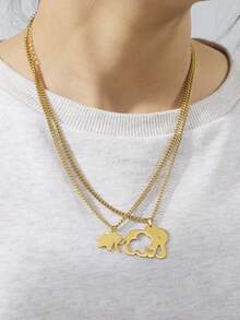 1 件女士不銹鋼大象設計時尚項鍊,情侶情人節禮物 - 時尚系列 - 查看 10