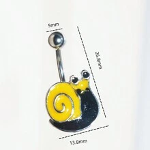 1入蝸牛造型肚臍環,性感、時尚、新鮮風格。用這款美妙的身體珠寶慶祝你的女性,是生日、聖誕節、周年紀念日、情人節、婚禮、畢業等完美禮物 - 黃色 - 查看 1