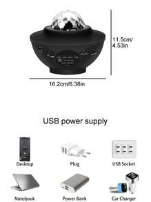 1PC Northern Lights Music Stage Lights Multi-Color Changing Light Northern Lights Effect Music Speaker Living Room Stage Lights - Black - View 7