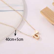 1pc Gold Alloy Simple Fashion 26 Letter Heart Pendant Choker Pendant Couple Necklace Collarbone Chain