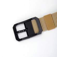 Unisex Pin Buckle Day Character Pattern Canvas & Denim Belt For Sport & Casual Wear - Khaki - View 4