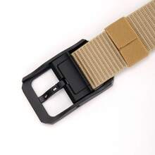 Unisex Pin Buckle Day Character Pattern Canvas & Denim Belt For Sport & Casual Wear - Khaki - View 3