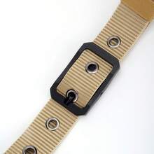 Unisex Pin Buckle Day Character Pattern Canvas & Denim Belt For Sport & Casual Wear - Khaki - View 2