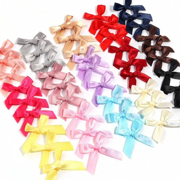50 pièces/Pack Petit nœud en ruban de polyester fait main, accessoires d'emballage cadeau pour la Saint-Valentin, vêtements DIY et boîtes de bonbons, convient pour les invitations de mariage rustiques, les nœuds, les guirlandes, les projets DIY, les décorations de Noël, la décoration de maison DIY, les fêtes de mariage et l'emballage de cadeaux