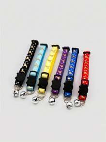 1 Pièce Collier Pour Animaux De Compagnie Avec Boucle Pour Chat Et Sangle Réfléchissante En Forme D'étoile Et De Lune Pour Chats Et Chiens