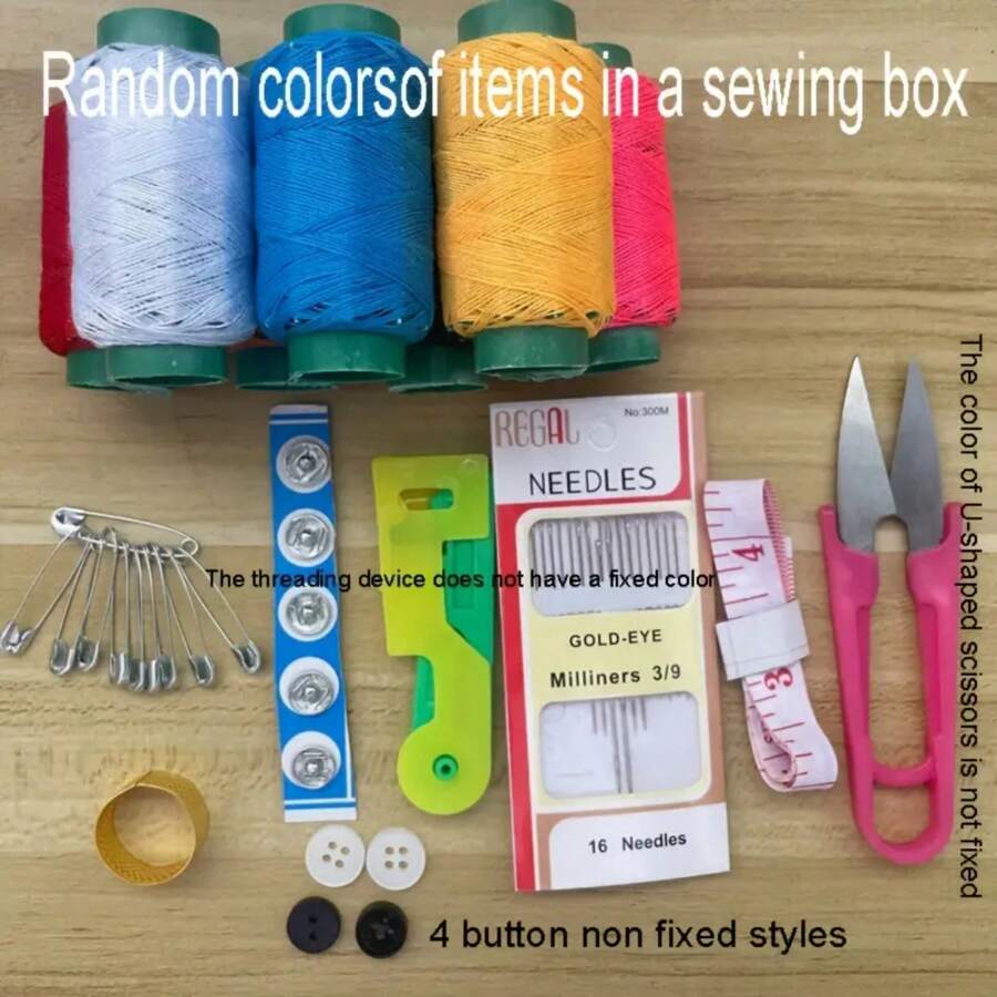 1 Box Sewing Box Set Large Household Sewing Repair Tool Storage Portable Sewing Sewing Kit - Multicolor - View 1