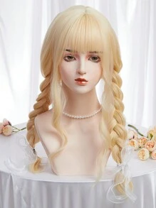 Haircube 26英吋合成纖維耐熱假髮,白金波浪卷假髮,迷人的cosplay日常生活均可佩戴 - 金色 - 查看 4