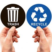 Recycle Sticker For Trash Can - Perfect Bin Labels - 2pcs 5"*5" Decal Logo - Ideal Sign For Home, Office Refuse Bin - Suitable For Indoor/Outdoor Use - Green - View 5