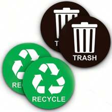 Recycle Sticker For Trash Can - Perfect Bin Labels - 2pcs 5"*5" Decal Logo - Ideal Sign For Home, Office Refuse Bin - Suitable For Indoor/Outdoor Use - Green - View 4