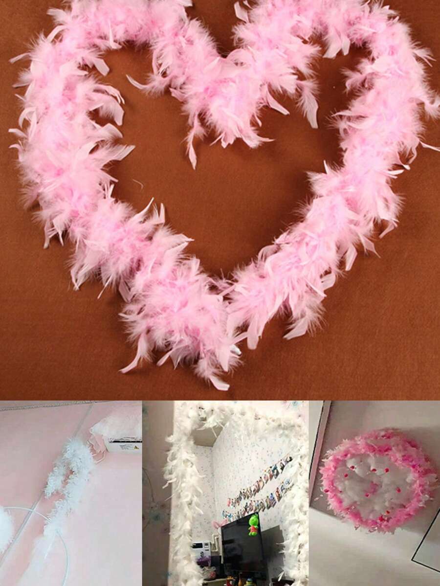 1pc Multicolor Turkey Feathers Boa, For Diy Jewelry Making, Scarf