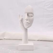 1入抽象藝術裝飾雕塑,適用於酒櫃、客廳、電視機櫃、辦公室,帶有高端和獨特感 - 白色 - 查看 7