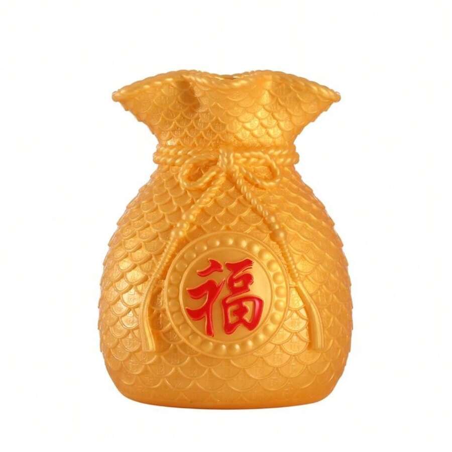 Bag Flowerpot Vase Chinese New Year Spring Festival Fortune Making Flower Arrangement Vase Plastic Festival Decoration - Yellow - View 1