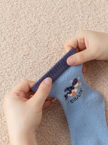 3雙男童女童秋冬藍鯨條紋潮流中筒襪（2-3）（3-8）（8-12）歲 - 彩色 - 查看 5