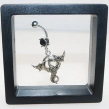 1 件龍形肚臍環,帶水鑽鑲嵌,時尚女式穿孔臍釘,生日、聖誕節、週年紀念日、情人節、婚禮、職業派對、化裝舞會、萬聖節派對等的完美禮物。 - 黑色 - 查看 1