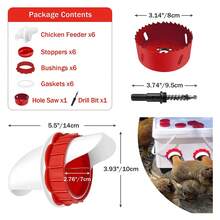 1入/4入組家禽用雞飼料桶,帶重力自動飼料器 - 白色 - 查看 2