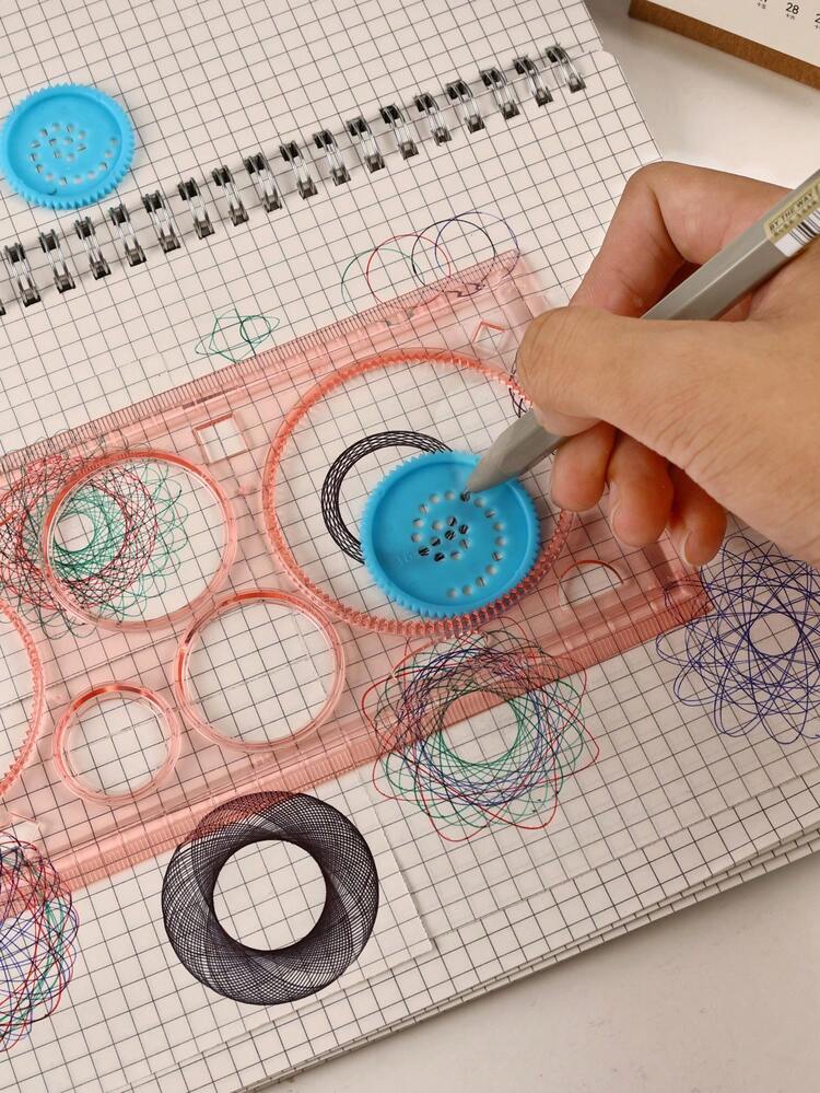 1支多功能粉色花朵尺，适用于小学和初中学生 - 可用于绘画、解题，儿童节文具礼物，尺子 - 彩色 - 查看 1