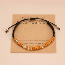 1 件創意個人化莫爾斯電碼 Ccb 和木珠編織女式手鍊 - Love you mom - 查看 3