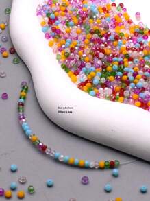 200Pcs A Bag 2.5x3mm /3x4.5mm Small Size Crystal Flat Bead  Crystal Glass Beads  Mix Color Beads For Jewelry Making DIY Accessories  Necklace Braclerts Hand Made
